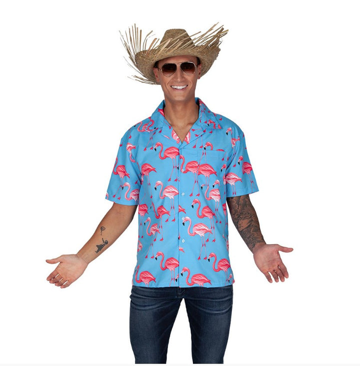 Pink Flamingo Hawaiian Tropical Shirt