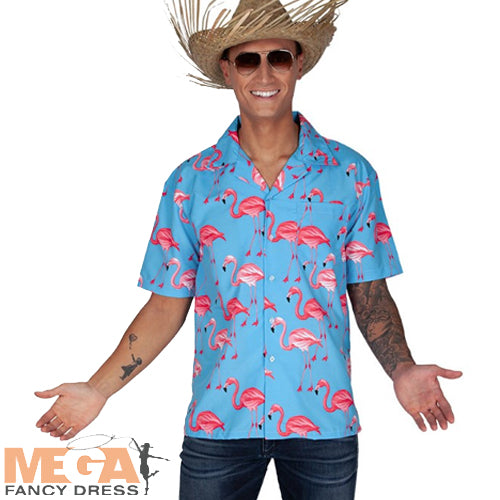 Pink Flamingo Hawaiian Tropical Shirt