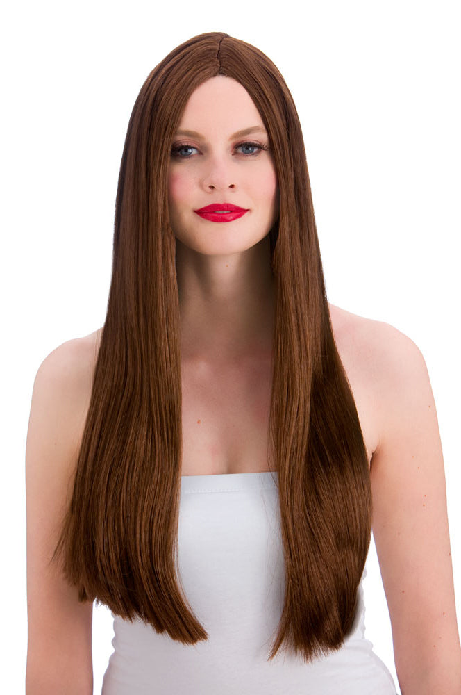 Classic Long Brown Costume Wig