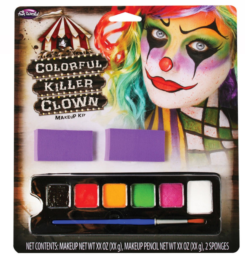 Colourful Killer Clown Halloween Makeup Kit Horror Makeup