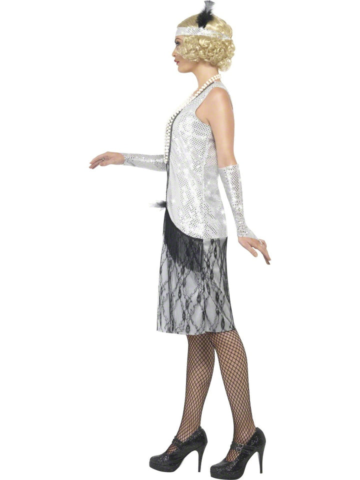 Women's Silver 20s Flapper Fancy Dress Costume