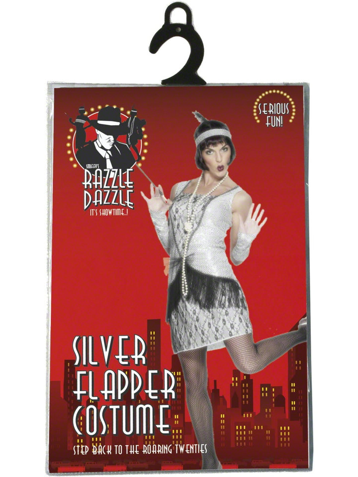 Women's Silver 20s Flapper Fancy Dress Costume