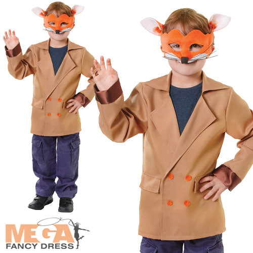 Boys Storybook Animal Mr Fox Jacket Fancy Dress World Book Day Costume