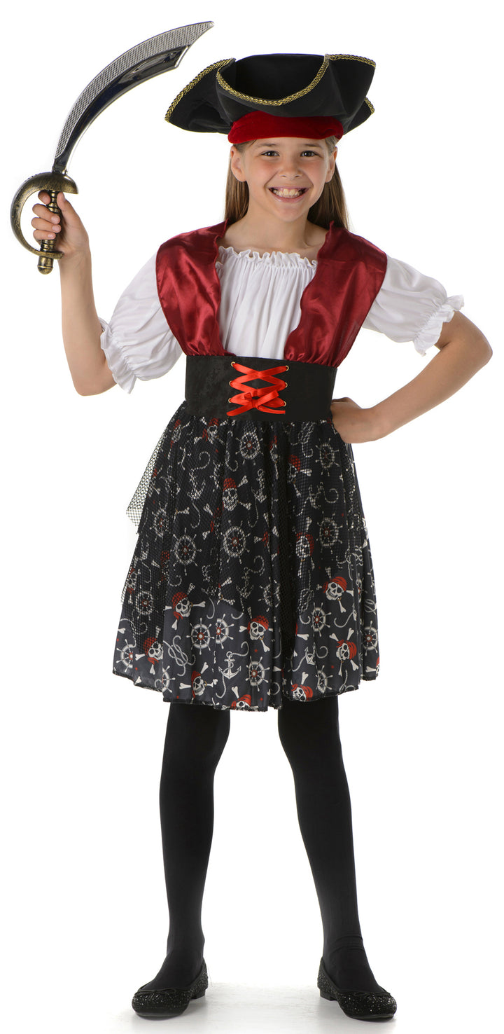 Girls Pirate Skull Beauty Halloween Fancy Dress Costume