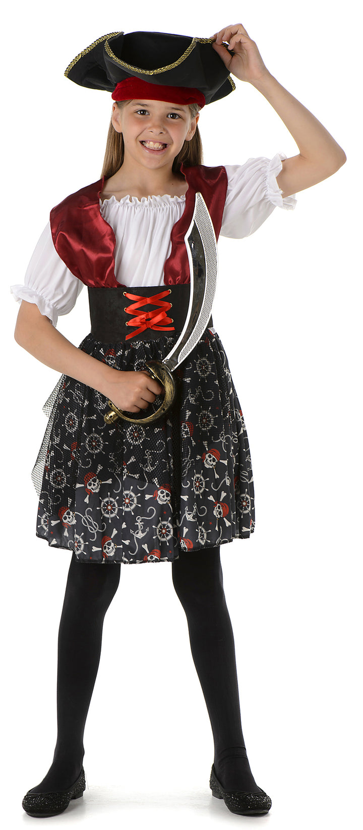 Girls Pirate Skull Beauty Halloween Fancy Dress Costume