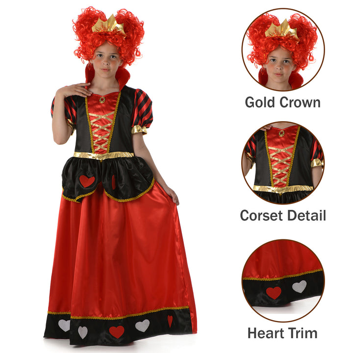 Girls' Queen of Hearts Fairytale Dress Costume