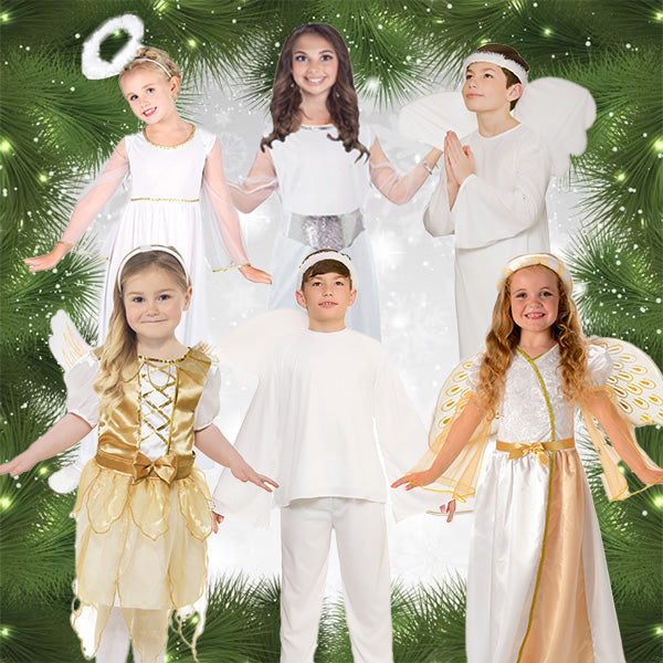 Kids Nativity Angel Fancy Dress Christmas Costumes