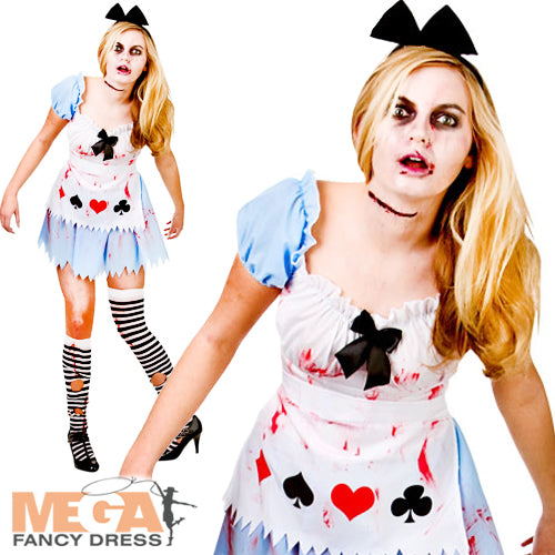 Ladies Alice In Zombieland Twisted Fairy Tale Costume