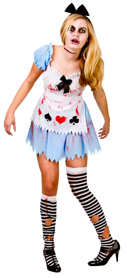 Ladies Alice In Zombieland Twisted Fairy Tale Costume