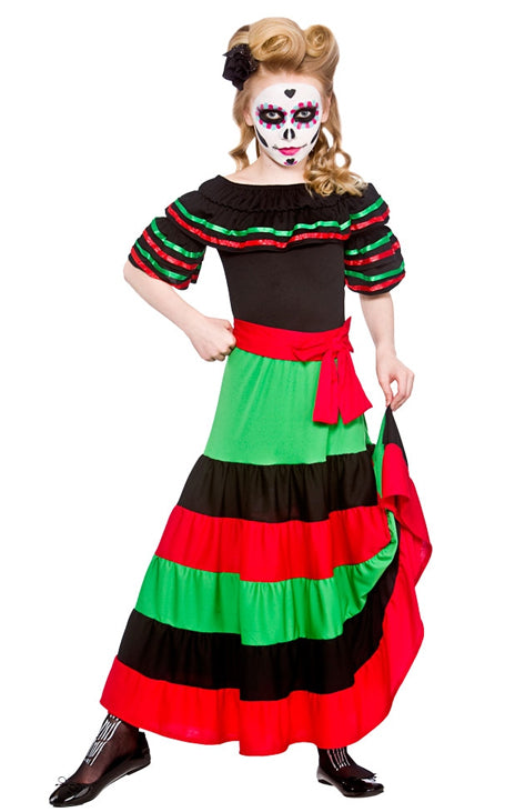 Vibrant Day of the Dead Celebratory Senorita Costume