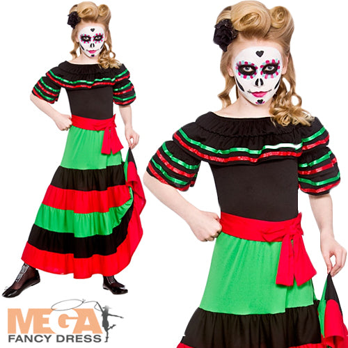 Vibrant Day of the Dead Celebratory Senorita Costume