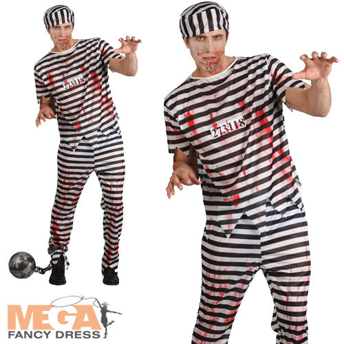 Zombie Convict Halloween Undead Prisoner Costume