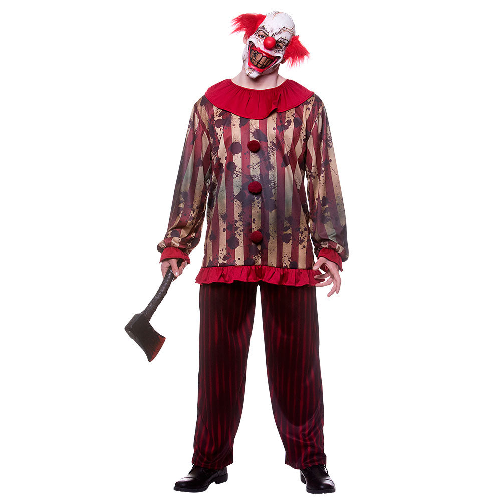 Mens Vintage Circus Clown Carnival With Mask Costume