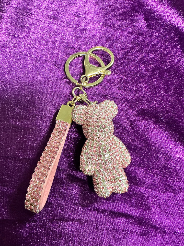 Artificial Dimond Teddy Bear Keychain