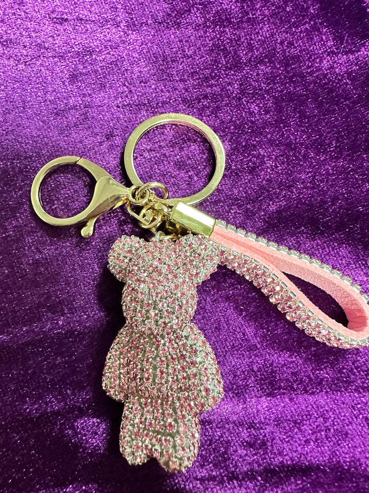 Artificial Dimond Teddy Bear Keychain