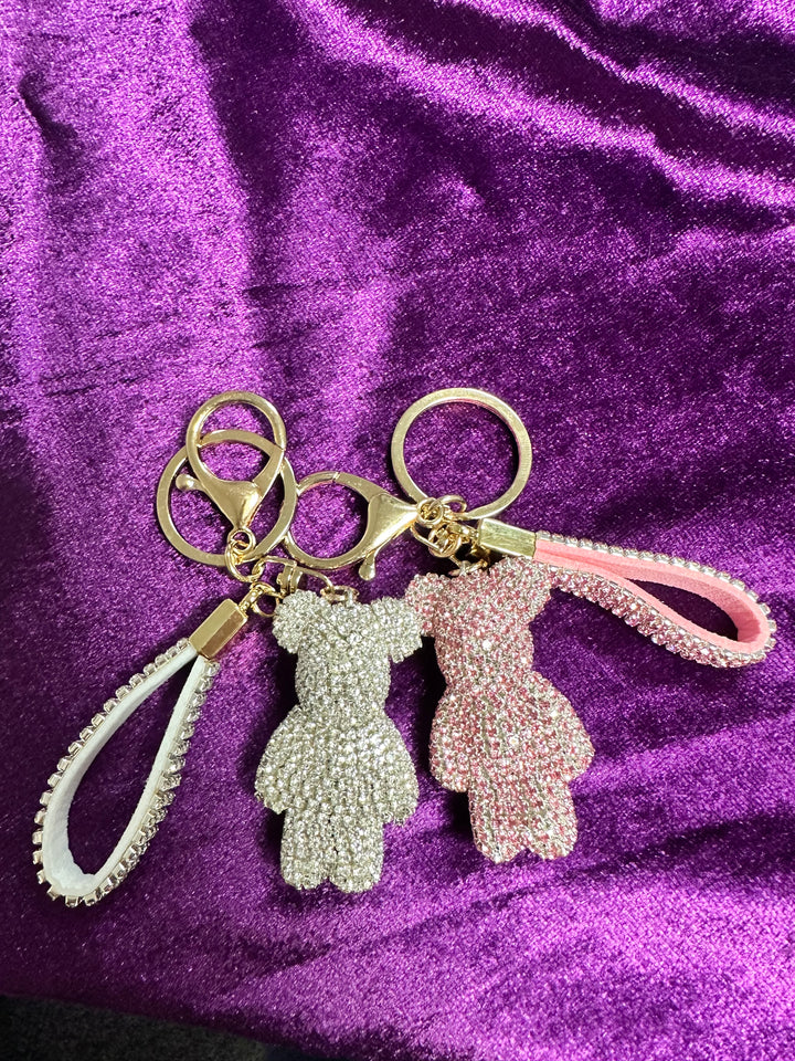 Artificial Dimond Teddy Bear Keychain