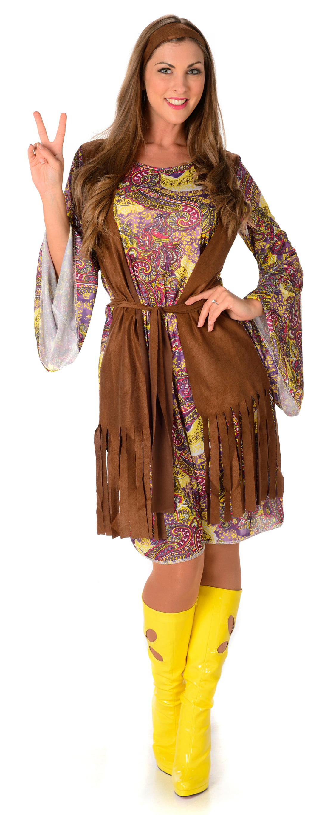 Funky Hippie Ladies Costume 60s Fancy Dress