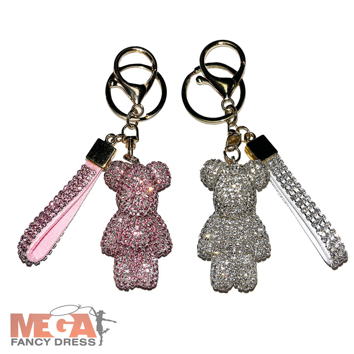 Artificial Dimond Teddy Bear Keychain