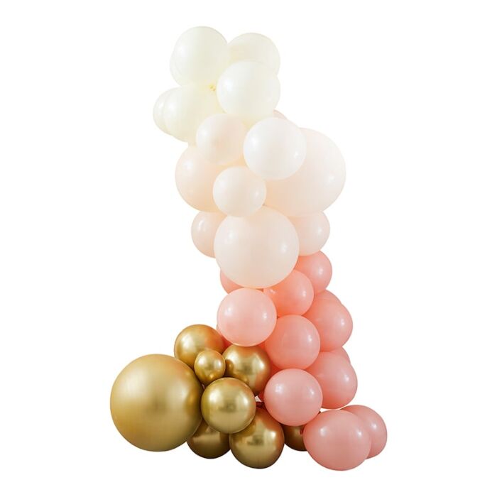 Peach & Gold Balloon Arch Kit Sophisticated Party Decor
