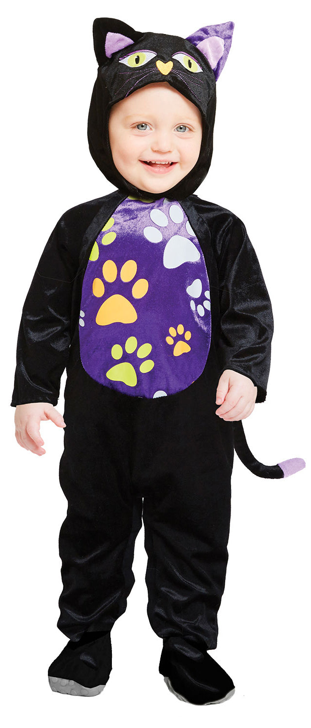Kids Lil Kitty Cutie Black Cat Halloween Animal Fancy Dress Costume
