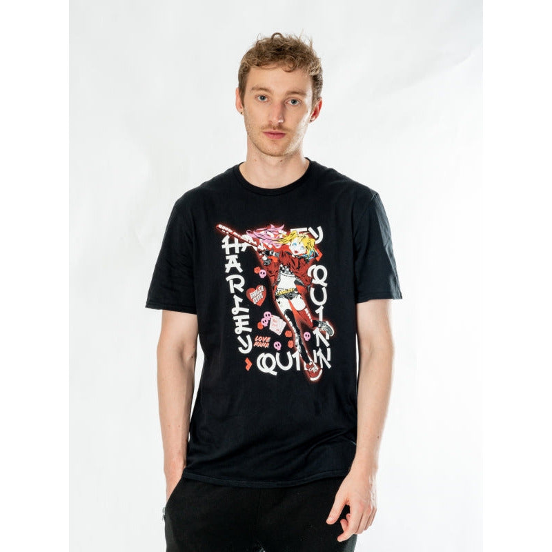 Adults Harley Quinn Black Anime DC T-Shirt Costume