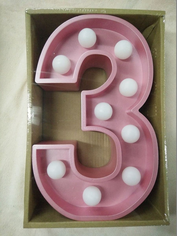 LED Light Up Letters - Pink Decorative Accessory
