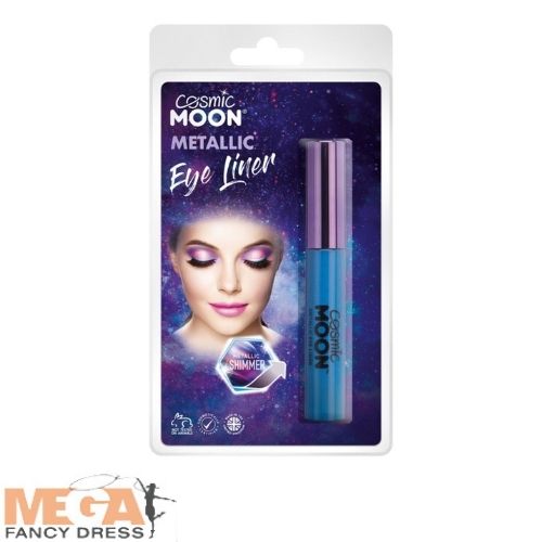 Blue Metallic Eye Liner Halloween Make Up Accessory Spooky Makeup