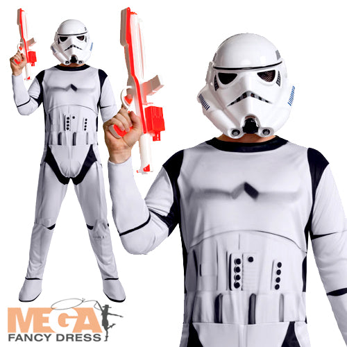 Men's Stormtrooper Star Wars Movie Guard Costume + Mask