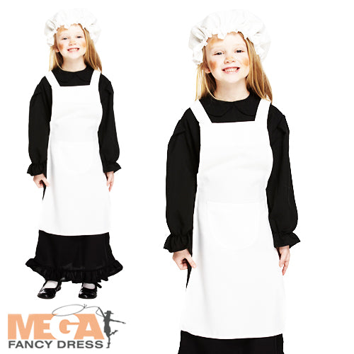 Girls Victorian Parlourmaid Historical Servant Costume