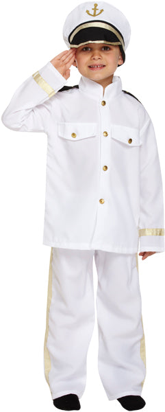 Boys Naval Captain Military Navy Uniform Fancy Dress Costume