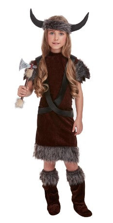 Girls Viking Saxon Warrior Fancy Dress Costume