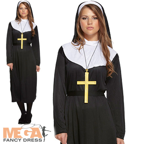 Ladies Nun Religious Saints and Sinners Fancy Dress Costume