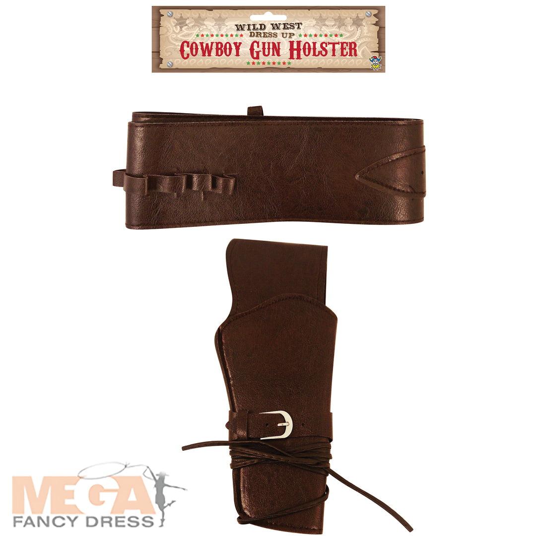 Cowboy Gun Holster Fancy Dress Accessory, 2 Piece Adult Western Costume