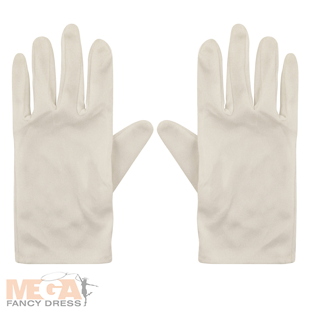 White Gloves for Adults Costume Accessory