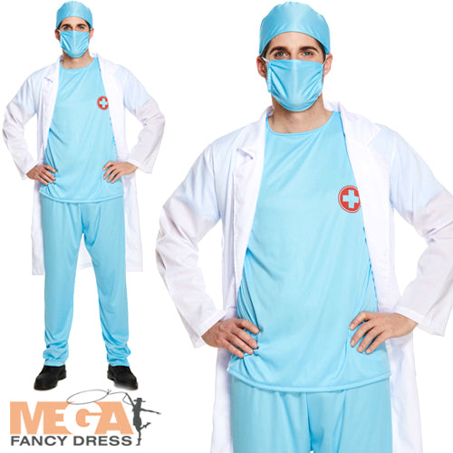 Doctors Scrubs Adults Fancy Dress Uniform Costume