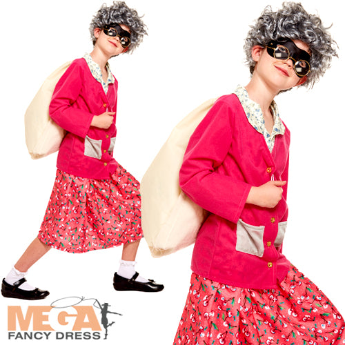 Gangster Grandma Kid's Humorous Crime Figure Costume