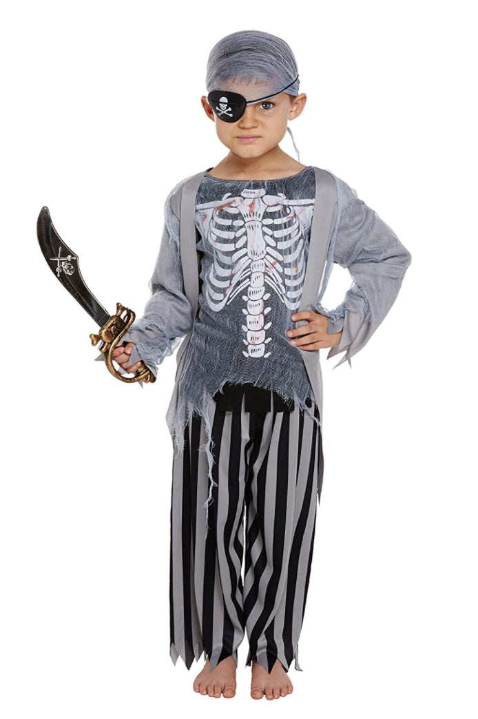 Boys Zombie Pirate Halloween Sea Raider Fancy Dress Costume