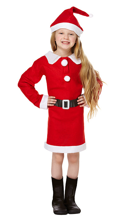 Girls Santa Christmas Festive Cheer Costume
