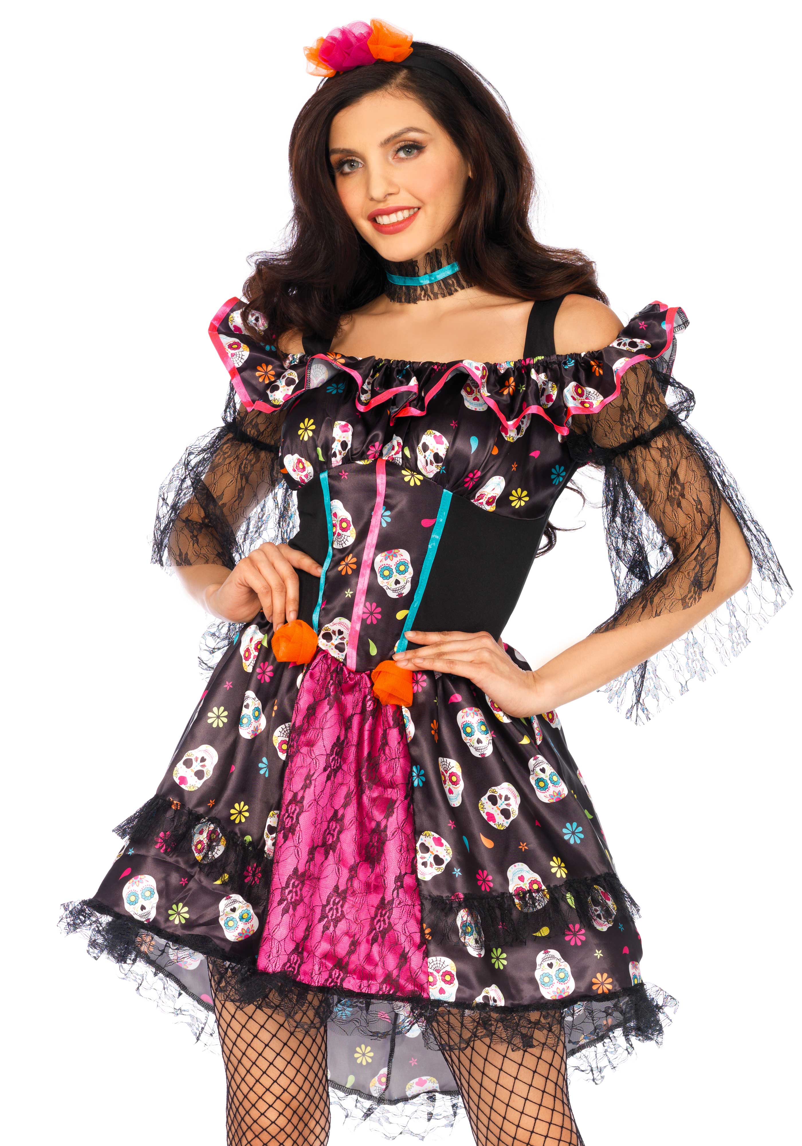 Shop Day Of The Dead Ladies Celebratory Skeleton Fancy Dress