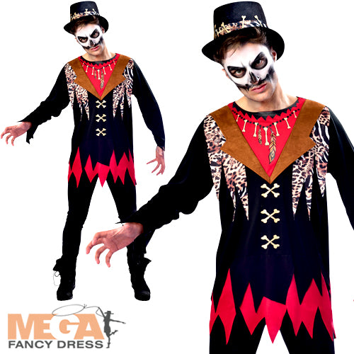 Men's Witch Doctor Halloween Voodoo King Undead Fancy Dress Costume