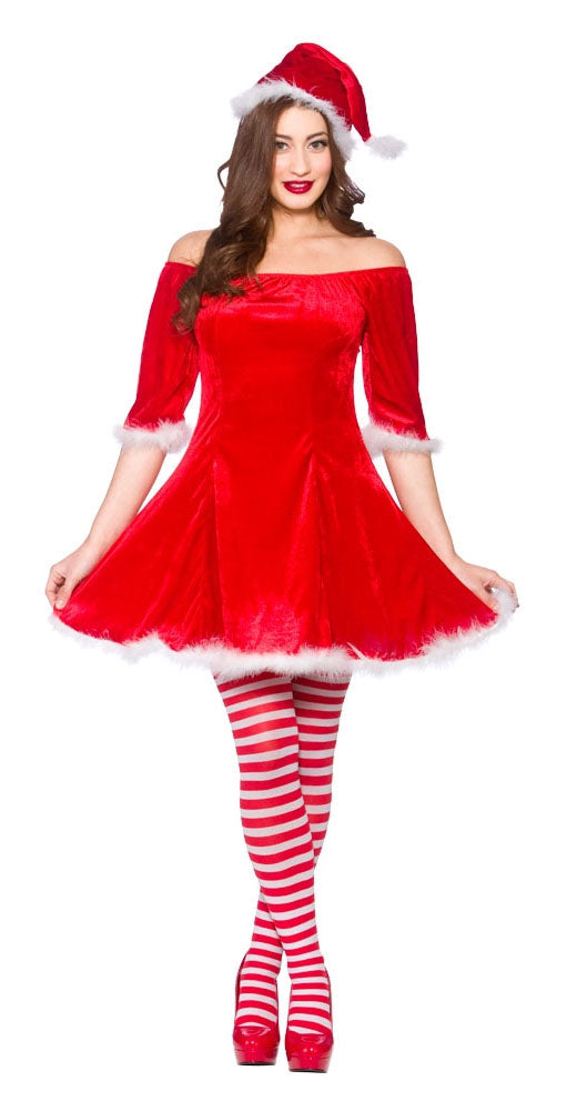 Ladies Sweet Santa Claus Father Christmas Festive Costume