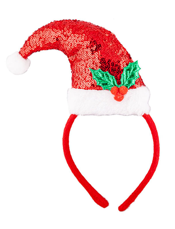 Sequin Santa Hat on Headband