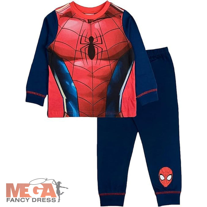 Boys Spiderman Kids Superhero Character Pyjamas