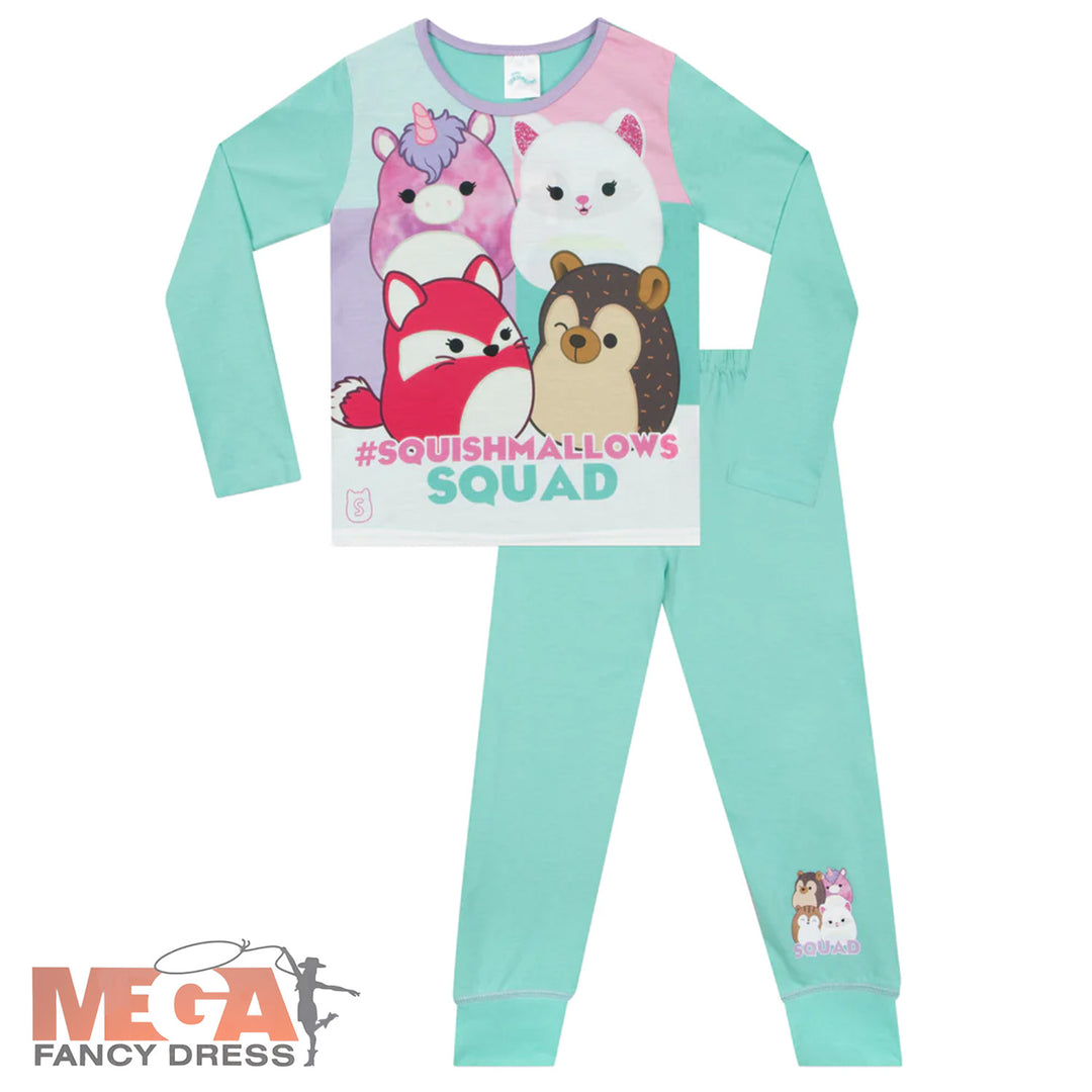 Official Girls Squishmallow Green Pyjamas