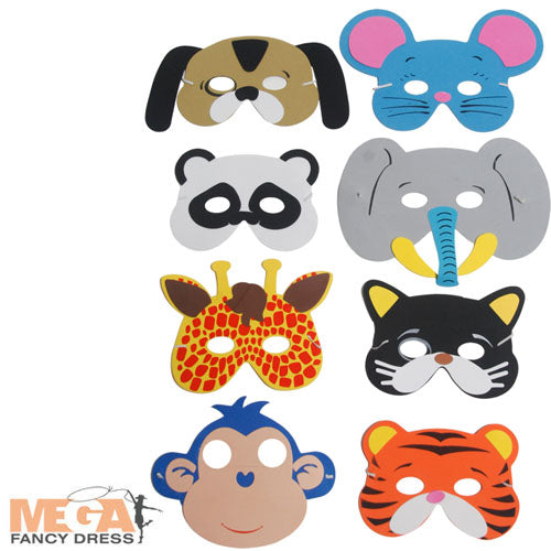 8 Assorted Animal Masks Wild Creature Collection