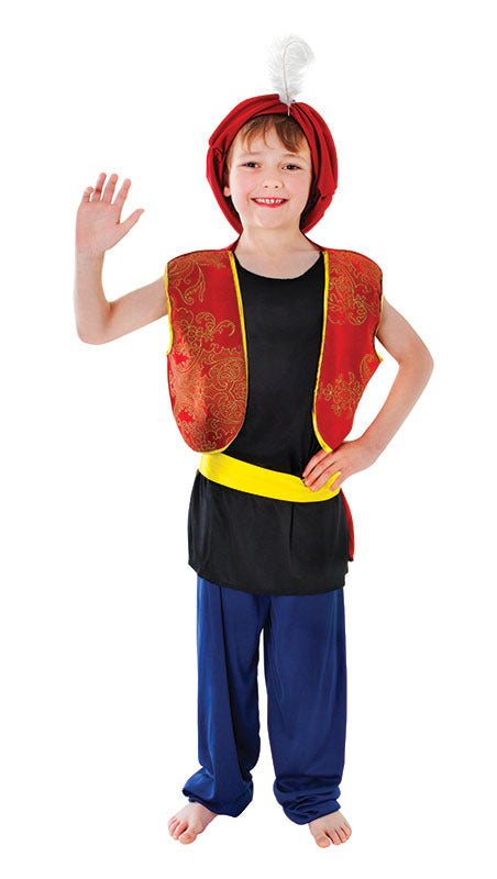 Boys Arabian World Book Day Aladdin Fancy Dress Costume with Hat