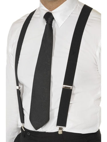 Black Gangster 20s Braces Costume