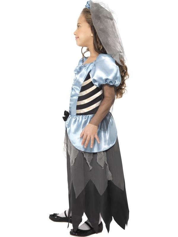 Girls Gothic Zombie Bride Scary Undead Halloween Costume