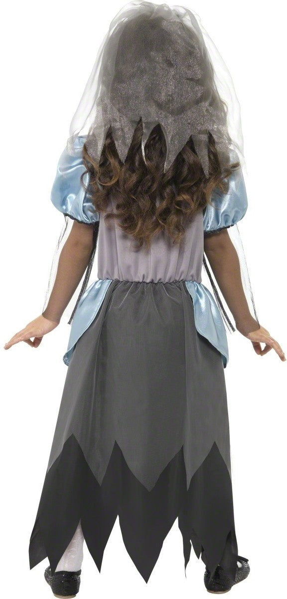 Girls Gothic Zombie Bride Scary Undead Halloween Costume