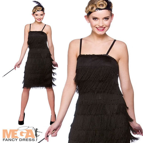 Jazzy Black Flapper Roaring 20s Costume